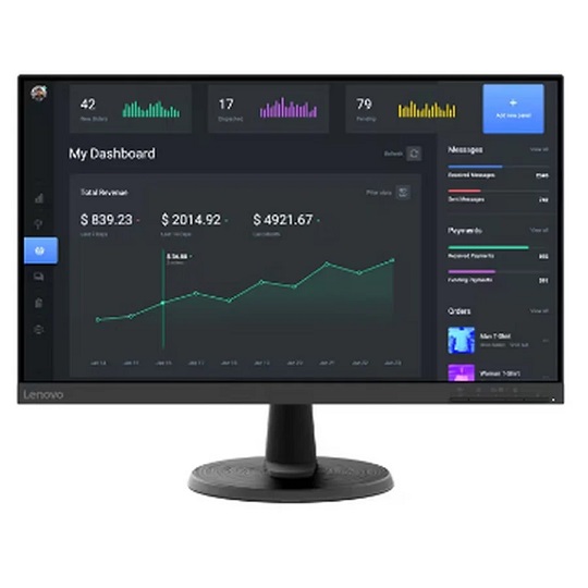 מסך מחשב דק רחב לנובו Lenovo C24-40 63DCKAT6IS 24inch Full HD VA 1:1000 4ms 75Hz Monitor VGA HDMI AMD Radeon FreeSync